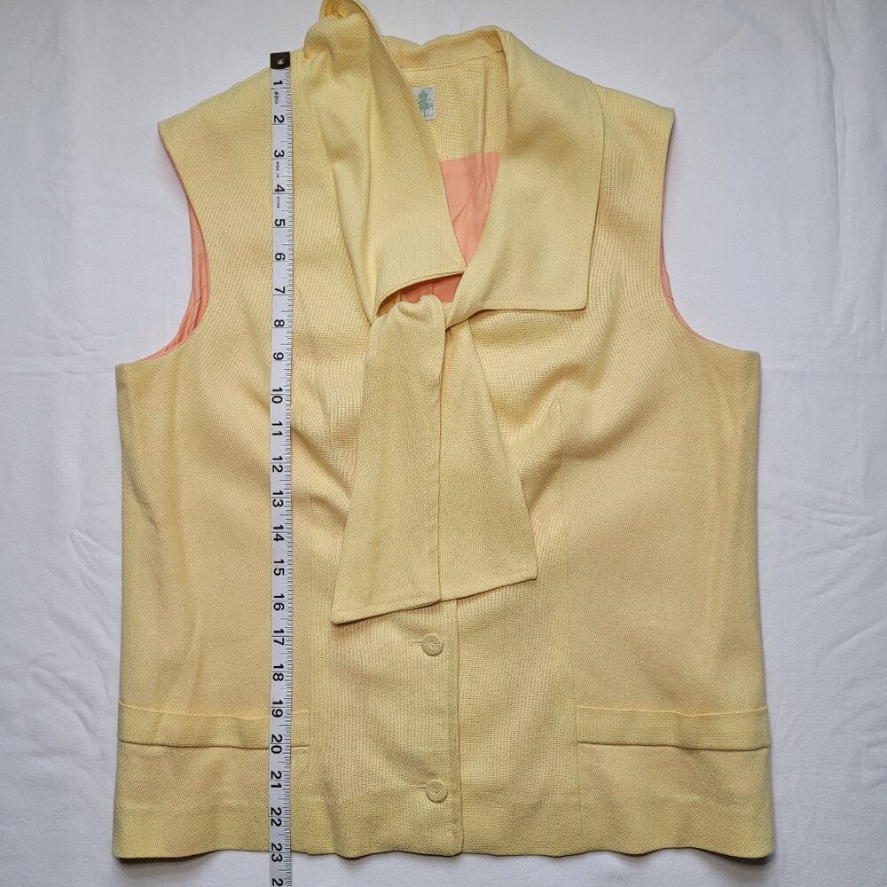 Vtg Bette of California Yellow Sleeveless Vest Custom Match Mates Quiet Luxury - Picture 7 of 8
